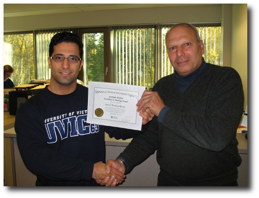 2012 Summer Term ECE Graduate Student Teaching Excellence Award Winner: Saeed Mosayyebpour