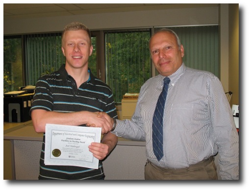 2012 Spring Term ECE Graduate Student Teaching Excellence Award Winner: Joel Niebergal
